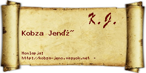 Kobza Jenő névjegykártya