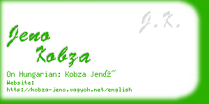 jeno kobza business card